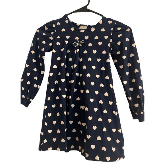 Milon Other - Milon Size 6 navy long sleeve girls dress with hearts